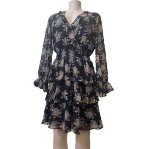 NWT She + Sky Navy Floral Long Sleeve Dress